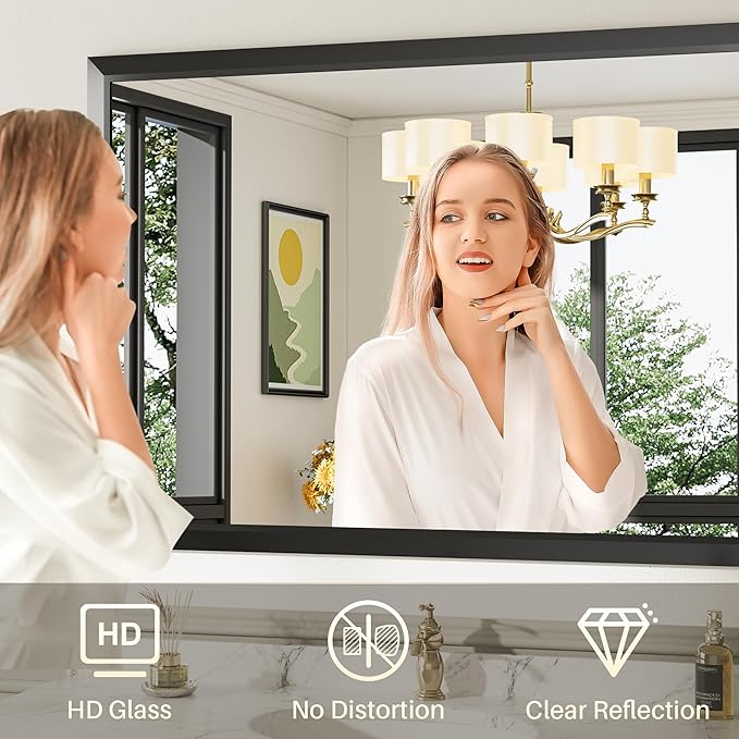 Briivue 22x30 Inch Black Bathroom Mirror - Image 4