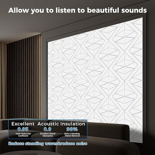50 Pack Bulk Self-Adhesive Soundproof Wall Panels, 1.2lb/ft³ High Density - Image 2