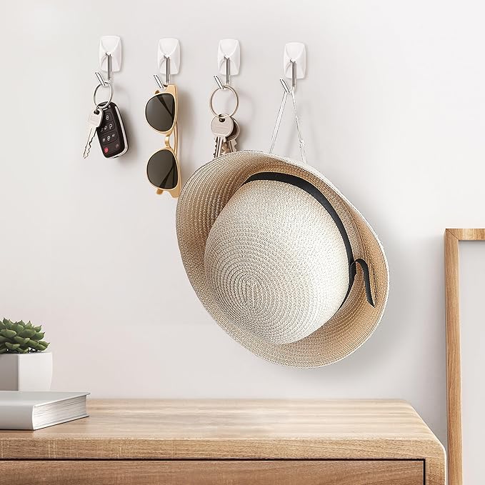 Utility Wall Hooks for Hanging Large 10 Hooks, Damage Free Hanging Wall Hooks - Image 3