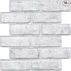 3D Faux Brick Wall Panels Peel and Stick, Small Brick-Look Textured Wall Sticker by SMOOSTIKCDECOR