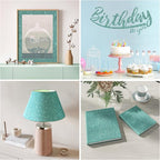 CRE8TIVE 8"x354" Light Teal Glitter Wallpaper Border Peel and Stick Wall Border - Image 8