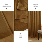 NICETOWN Gold Brown Velvet Curtains - Image 6