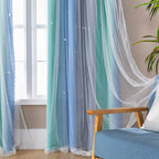 XiDi Curtains for Bedroom Decor, Rainbow BluGrenGrey-34-90 - Image 4