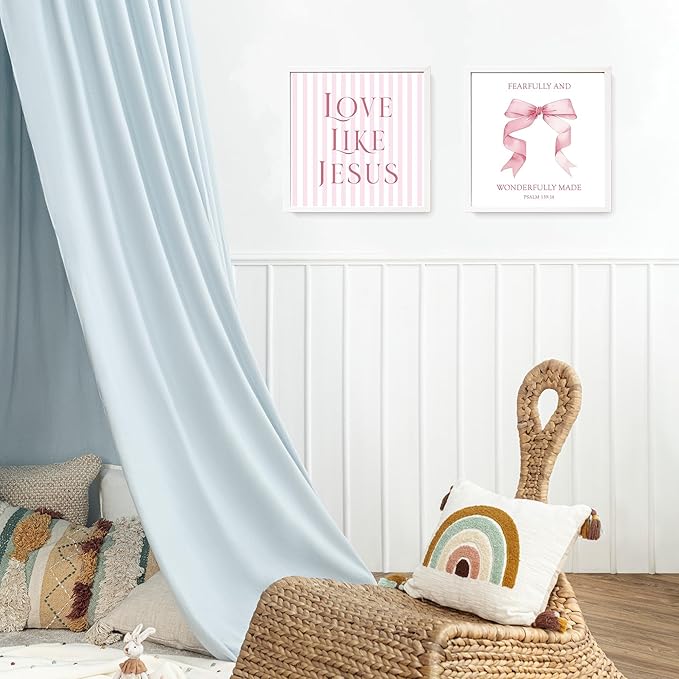 LARTSFRO Coquette Pink Bow Jesus Wall Art Decor Posters, Light Pink Bow - Image 5