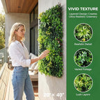 40" x 20" 3D Artificial Grass Wall Panel, UV Resistant Greenery Backdrop - Image 2