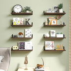Fixwal Floating Shelves, Width 4.7in Rustic Wood Wall Shelves Set of 8 - Image 7