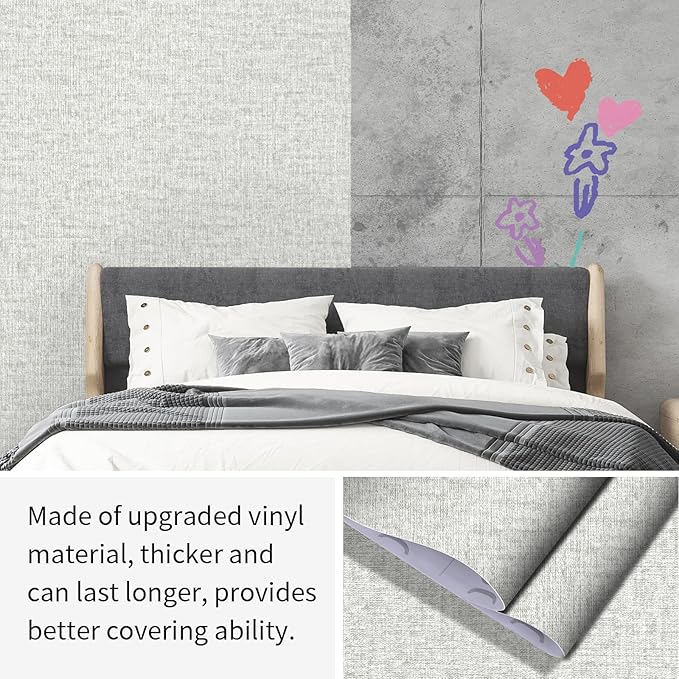 Grasscloth Peel and Stick Wallpaper, Waterproof Self Adhesive Removable Vinyl - Image 9