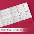 MIULEE Hot Pink Back Tab Blackout Curtains 120 Inch Long 2 Panels Set - Image 4