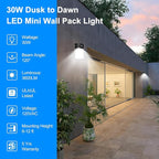 30W LED Wall Pack Light, Dusk to Dawn Outdoor Lighting Sensor, LED Outdoor Wall - Image 5