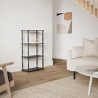 Furinno TURN-N-TUBE Storage Shelves, 4-Tier Book Shelf, Corner Shelf, Toolless - Image 2
