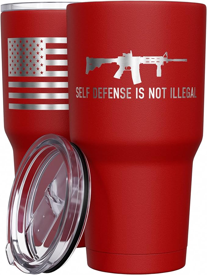 We The People Holsters - Self-Defense - Coffee Tumbler - American Flag Coffee Travel Mug - Engraved Tumbler - Double Insulated Tumbler - 30 oz