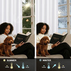 NICETOWN 100% Blackout Window Curtain Panels 48" Length, Snow White, 42 inches - Image 3