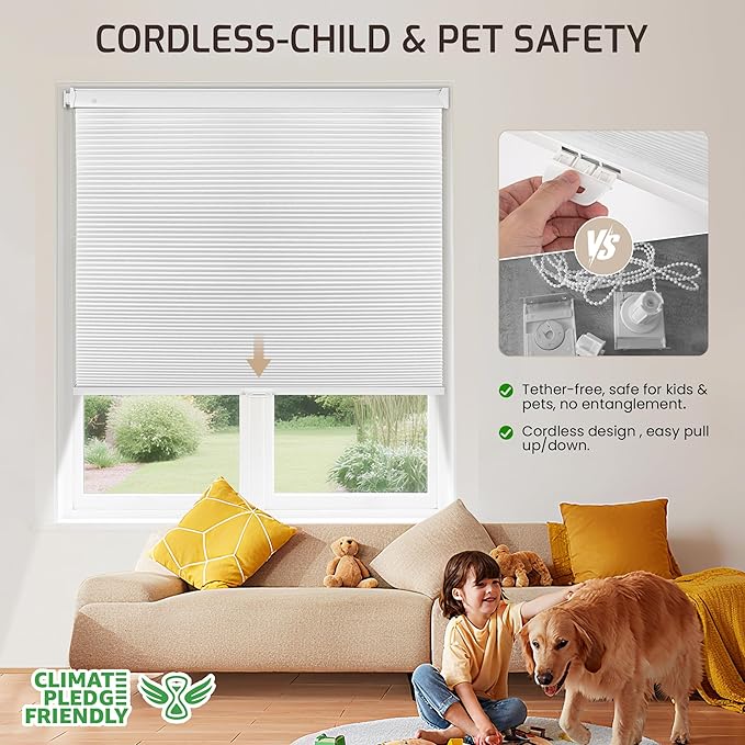 Grandekor No Tools No Drill Cordless Cellular Shades, UV Protection Privacy No - Image 4