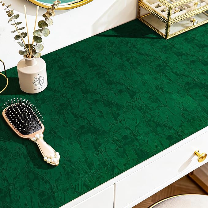 30x317 Large Dark Green Wallpaper Self Adhesive Felt Fabric Wallpaper Stick and - Image 4
