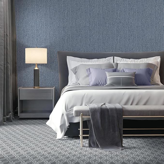 Grasscloth Peel and Stick Wallpaper Blue Contact Paper 15.7inch x 118.1inch - Image 7