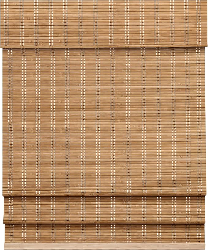 LazBlinds Cordless Bamboo Roman Shades, Custom Light Filtering Window Treatment by LazBlinds