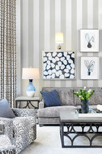 Guvana 17.7"x472" Grey and White Peel and Stick Wallpaper Striped Contact Paper - Image 6