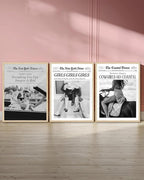 iHery Cowgirls Go Coastal Framed NewsPaper Canvas Wall Art, Natural OAK Wood - Image 7