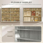 HOMCOM 5-Tier Display Cabinet, Glass Door Cabinet - Image 4