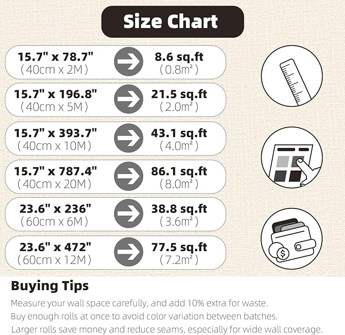 WADILE Grasscloth Peel and Stick Wallpaper 15.7in x 787.4in, Textured Contact - Image 7
