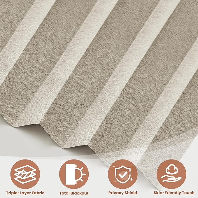 AJAZZ Blackout Accordion Door Curtain 98"x78" Cream White - Image 7