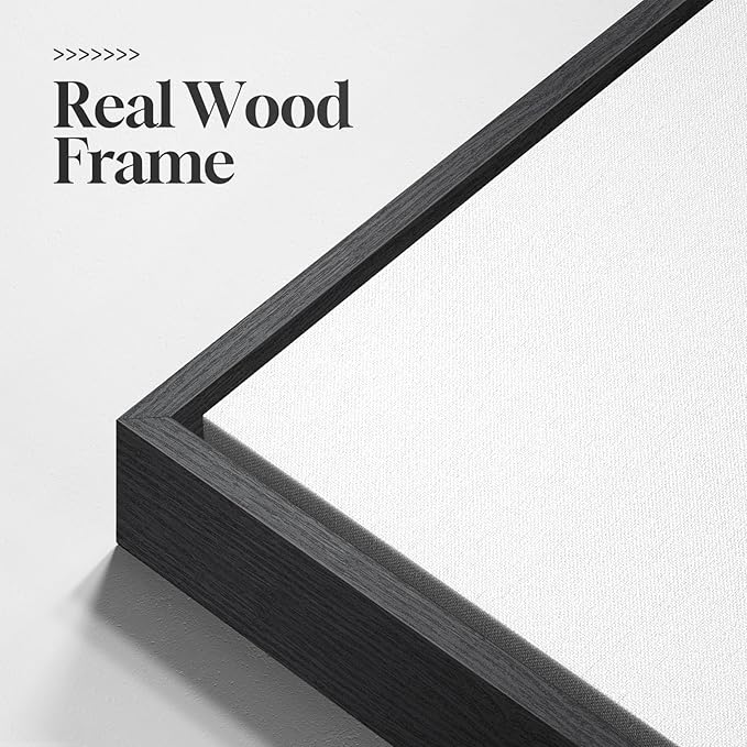Modern Framed Black and White Abstract Wall Art, Minimalist Elegant Canvas - Image 3