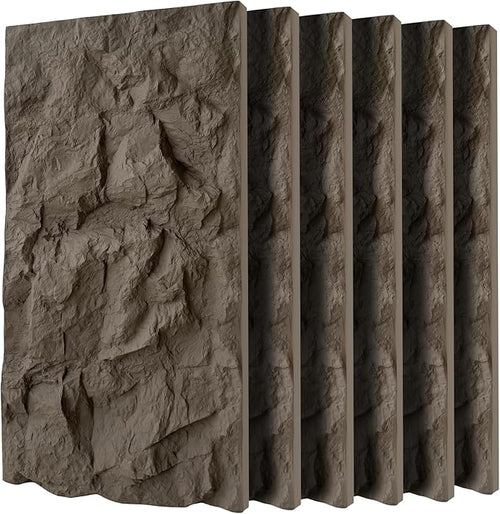 3D Faux Stone Wall Panels, Lightweight & Waterproof Accent Marble Rock Skin by Gahowlen