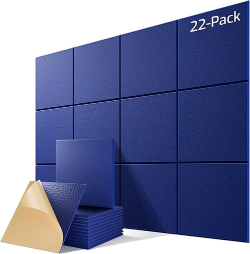 22 Pack Self-Adhesive Acoustic Panels, Soundproof Wall Panels by Lebenforce