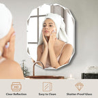 Bathroom Mirrors for Over Sink, Round Frameless Mirrors for Wall, 20x30 Inch - Image 6