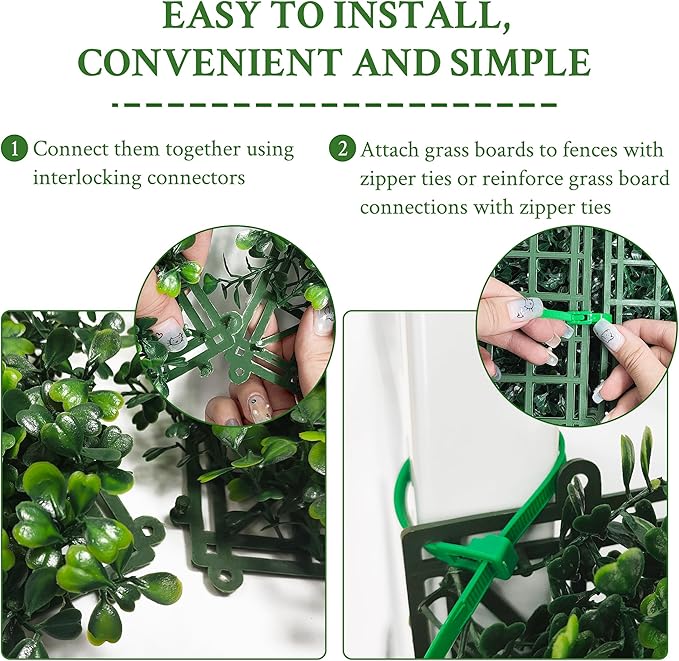 Artificial Ivy Privacy Fence Screen: 120"x 40" UV-Anti Faux Boxwood Roll Grass - Image 3