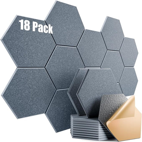 18 Pack Self-Adhesive Acoustic Panels 12" X 10" X 0.4" by Dailycooper