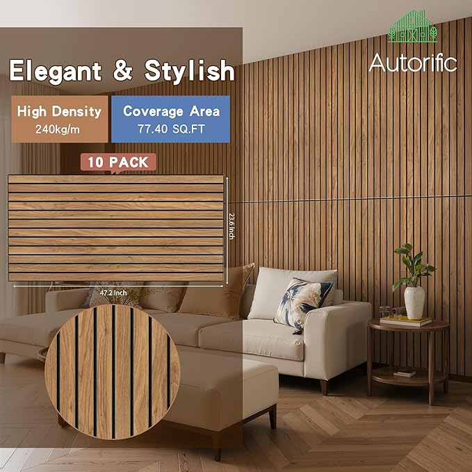 Wood Veneer Acoustic Panels, 4 Pack 47.2”x23.6” Sound Panels, Decorative Large - Image 4