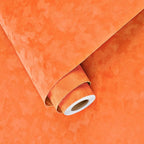 Wallercity Orange Self Adhesive Velvet Drawer Liner Soft Flocked Fabric by Wallercity