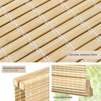 LazBlinds No Tools No Drill Cordless Bamboo Roman Shades, Custom Privacy Light - Image 2