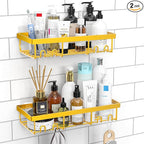 Moforoco Shower Caddy Shelf Organizer Rack, Self Adhesive Black Bathroom by MOFOROCO