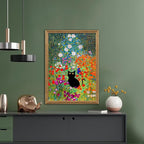 Fantasy Artists Gustav Klimt Canvas Wall Art, Framed Aesthetic Cat Floral Wall - Image 5