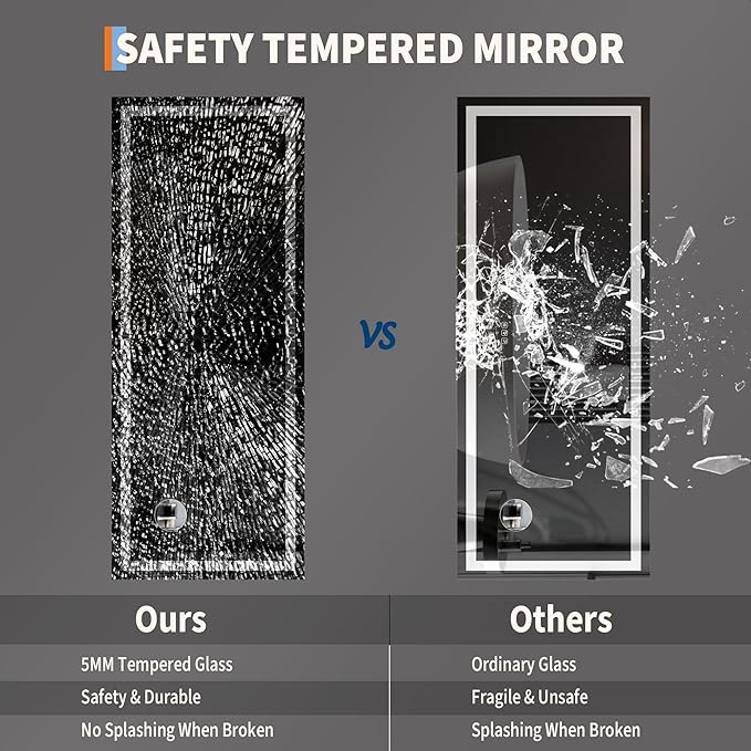 GarveeHome 60x24 LED Bathroom Mirror - Image 7