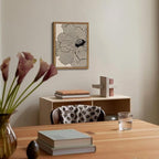 Framed Abstract Floral Wall Art, Neutral Lines Flower Canvas Wall Decor Painting - Image 6