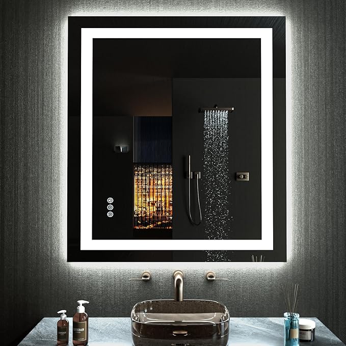 LOAAO 28"X32" LED Bathroom Mirror - Image 8