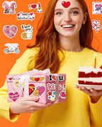 Valentines Day Stickers, Heart Stickers for Water Bottles Cards Gift Boxes Party Favors, Valentines Gifts for Kids Classroom, Waterproof Vinyl Love Sticker for Kids Teens Girls