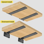 12 Pack - 11 inch Black Hidden L Shelf Bracket Iron Floating Shelf Brackets - Image 4