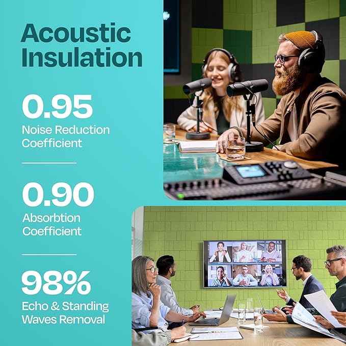 Acoustic Panels 12-Pack Soundproof Wall Panels 12"x12"x0.4" Decorative Sound - Image 3