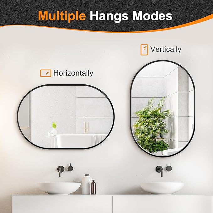 Bathroom Mirror for Wall, Metal Framed Vanity Mirror - Image 8