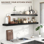 Venusmiles Floating Shelves for Wall 55 inch Long, Engineered Wood Large Wall - Image 5
