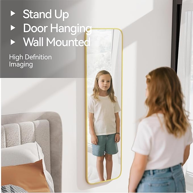 SCWF-GZ 47x14 Mirror Rectangle Full Body Length Door Hanging Wall Mounted - Image 9