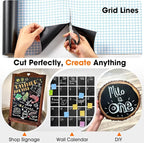 Chalkboard Wallpaper Peel and Stick, 35.4"x78.7" Blackboard Contact Paper Self - Image 3
