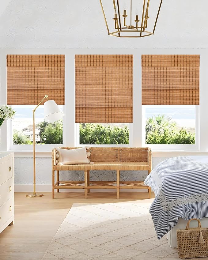 30''W X 72''H Cordless Bamboo Roman Shades - Image 9