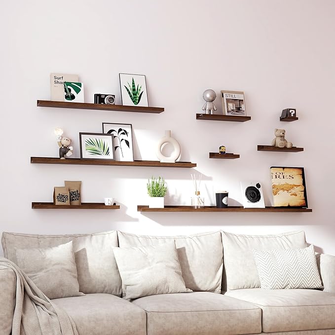 Floating Shelves for Wall Decor, Wall Mounted Wood Storage Shelf for Bedroom - Image 6