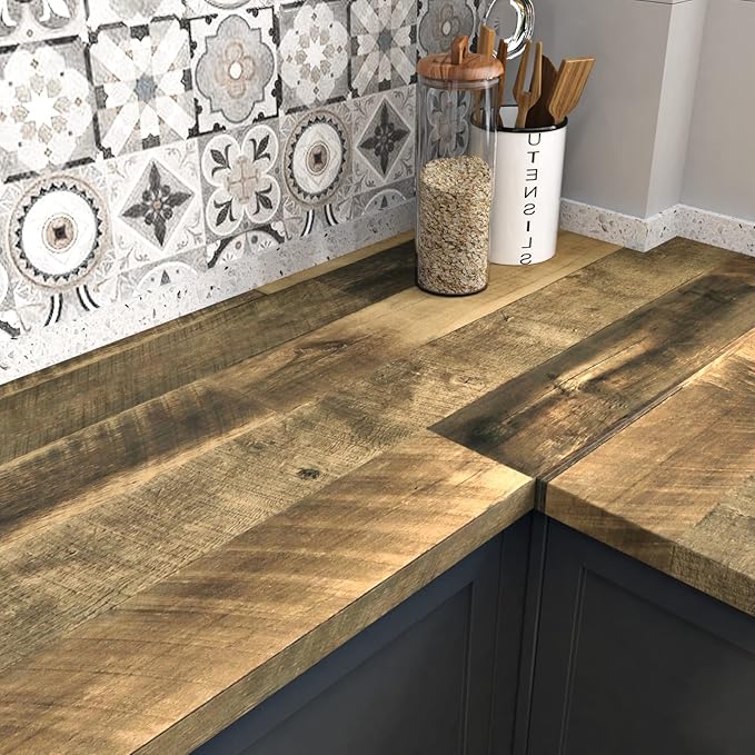 WESTICK Brown Wood Counter Top Peel and Stick Waterproof Wood Contact Paper by WESTICK