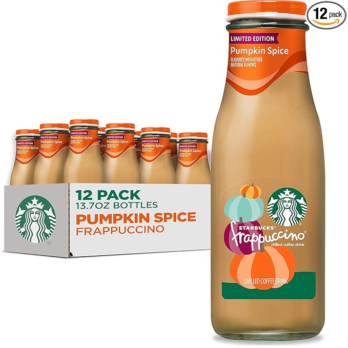 Starbucks Frappuccino, Coffee Drink, Pumpkin Spice, 13.7 fl oz Bottles (12 Pack), Iced Coffee